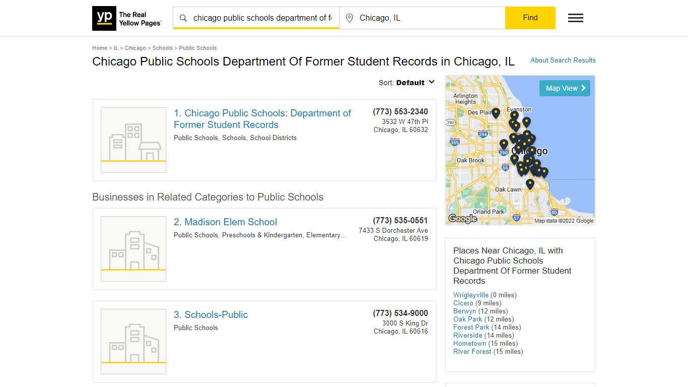 Chicago Public Schools Department Of Former Student Records in Chicago ...